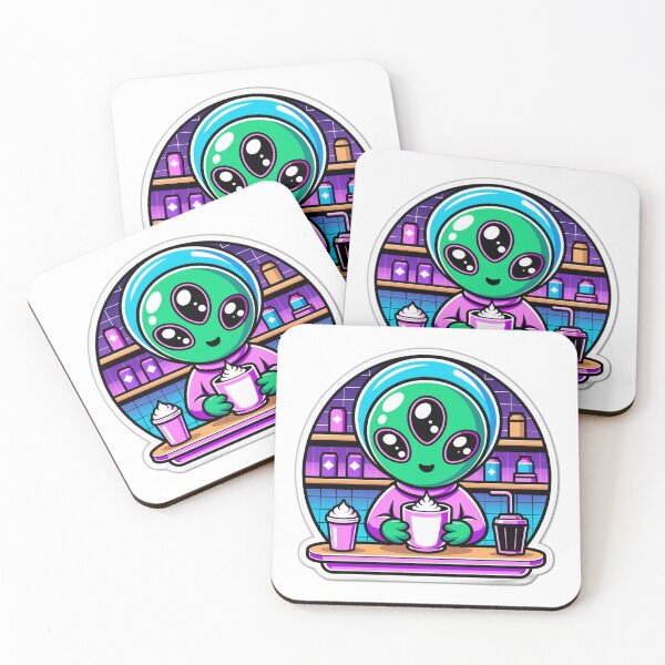 Item preview, Cosmic Latte Alien Barista Kawaii Art designed and sold by AVACL0.