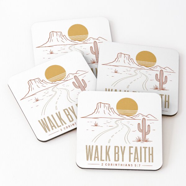 Item preview, Walk By Faith 2 Corinthians 5:7 — Retro Western Desert Christian Design designed and sold by RickyHN7.