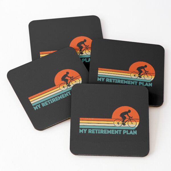 Item preview, My Retirement Plan Cycling - Funny Bicycle Cyclist Retro Sunset Art designed and sold by BendyBeasts.