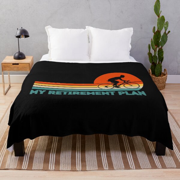 Item preview, My Retirement Plan Cycling - Funny Bicycle Cyclist Retro Sunset Art designed and sold by BendyBeasts.