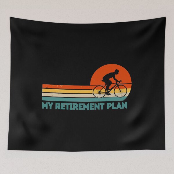 Item preview, My Retirement Plan Cycling - Funny Bicycle Cyclist Retro Sunset Art designed and sold by BendyBeasts.