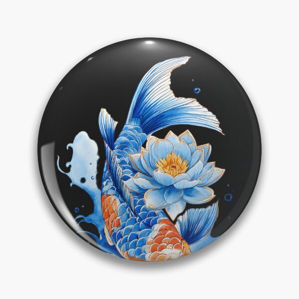 Item preview, Fearlessness Koi Fish Wall Art Printable, Blue Lotus Zen Decor designed and sold by ChloeDesigns401.