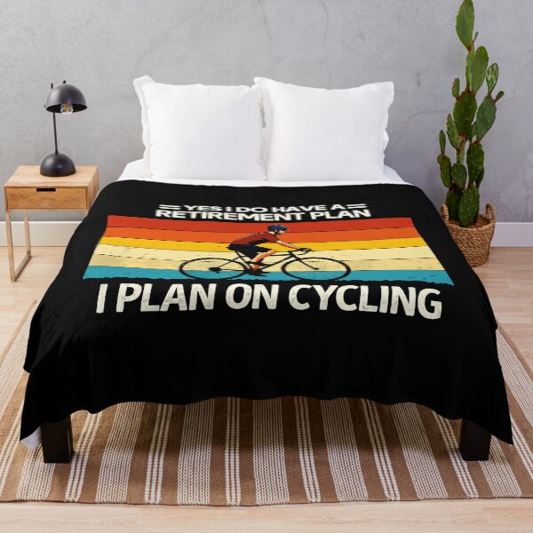 Item preview, My Retirement Plan Cycling - Funny Bicycle Cyclist Retro Sunset Art designed and sold by BendyBeasts.