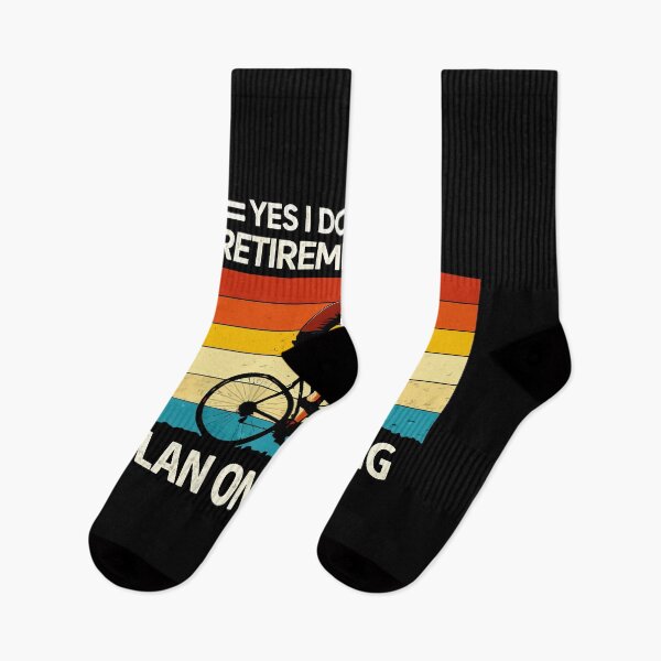 Item preview, My Retirement Plan Cycling - Funny Bicycle Cyclist Retro Sunset Art designed and sold by BendyBeasts.