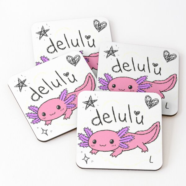 Item preview, Cute Axolotl Sticker Delulu Anti-Design Chaotic Cute Hand Drawn Kawaii Pink Purple Doodle Aesthetic designed and sold by Obinne.