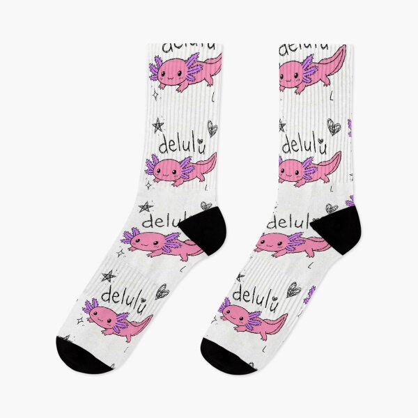Item preview, Cute Axolotl Sticker Delulu Anti-Design Chaotic Cute Hand Drawn Kawaii Pink Purple Doodle Aesthetic designed and sold by Obinne.
