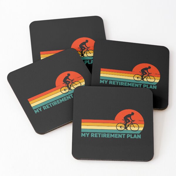 Item preview, My Retirement Plan Cycling - Funny Bicycle Cyclist Retro Sunset Art designed and sold by BendyBeasts.