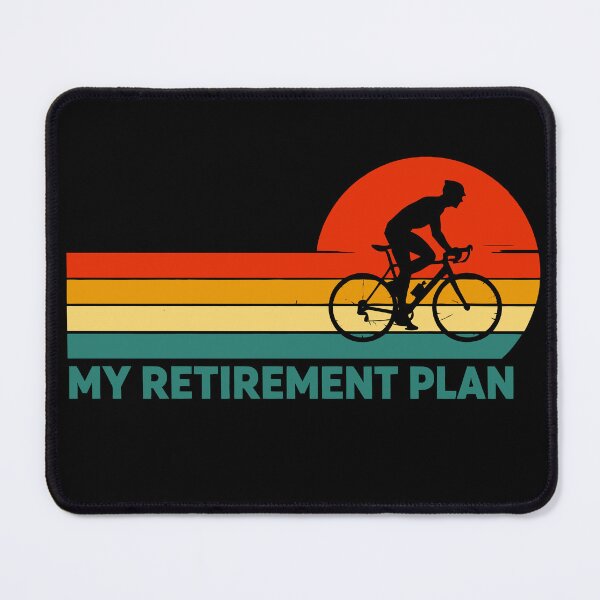 Item preview, My Retirement Plan Cycling - Funny Bicycle Cyclist Retro Sunset Art designed and sold by BendyBeasts.