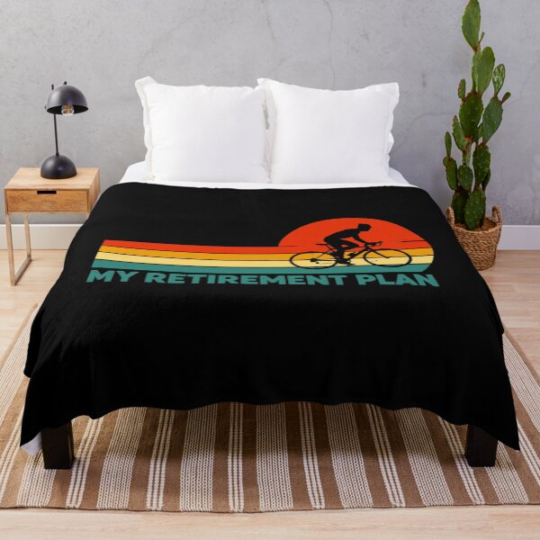 Item preview, My Retirement Plan Cycling - Funny Bicycle Cyclist Retro Sunset Art designed and sold by BendyBeasts.