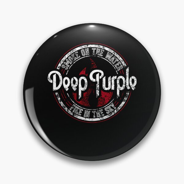 Item preview, Deep Purple Smoke on the Water Fire in the Sky Grunge Badge designed and sold by A Better Day.