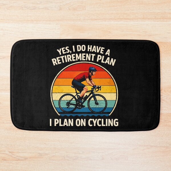Item preview, My Retirement Plan Cycling - Funny Bicycle Cyclist Retro Sunset Art designed and sold by BendyBeasts.