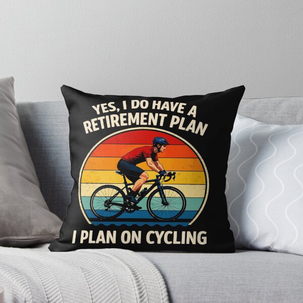 Item preview, My Retirement Plan Cycling - Funny Bicycle Cyclist Retro Sunset Art designed and sold by BendyBeasts.