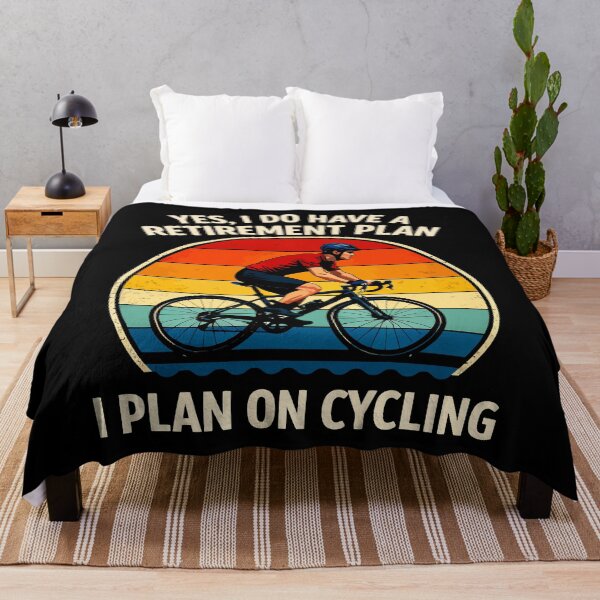 Item preview, My Retirement Plan Cycling - Funny Bicycle Cyclist Retro Sunset Art designed and sold by BendyBeasts.