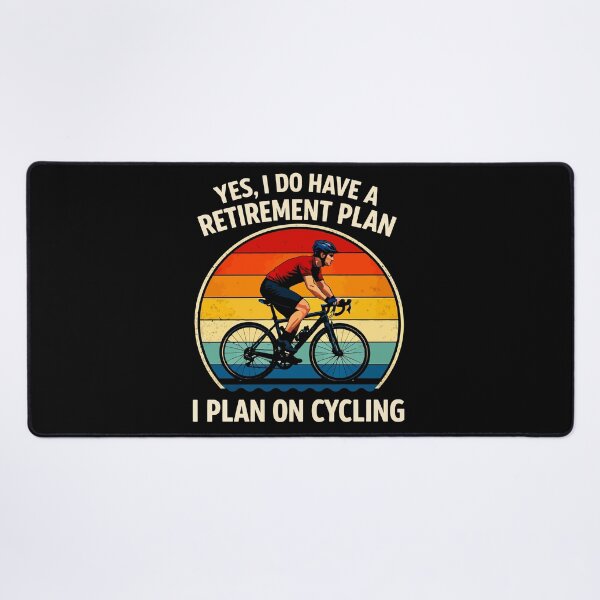 Item preview, My Retirement Plan Cycling - Funny Bicycle Cyclist Retro Sunset Art designed and sold by BendyBeasts.