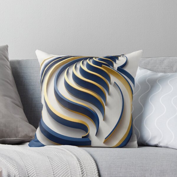 Item preview, Ondas abstractas azules y doradas designed and sold by Vicky Brago-Mitchell®.