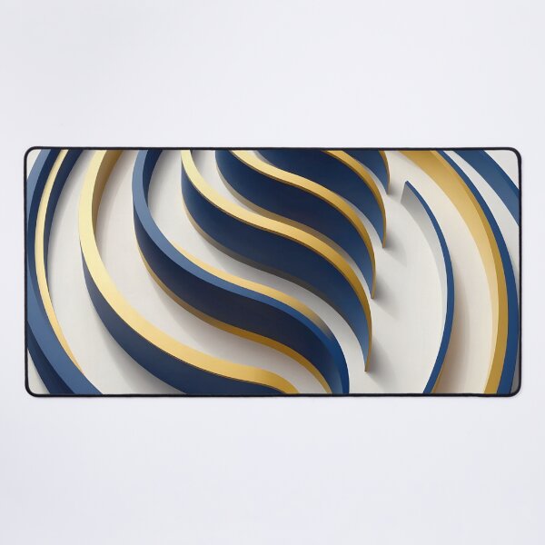 Item preview, Blue and Gold Abstract Waves designed and sold by Vicky Brago-Mitchell®.