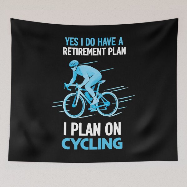 Item preview, My Retirement Plan Cycling - Funny Bicycle Cyclist Retro Sunset Art designed and sold by BendyBeasts.