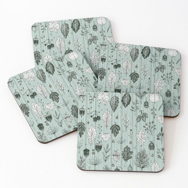 Item preview, Forest Wildlife Leaves and Acorns Botanical Pattern designed and sold by VectorForge.