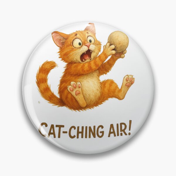 Item preview, Funny Falling Cat Catching Air - Scared Ginger Tabby Watercolor designed and sold by DreamyBrushArt.