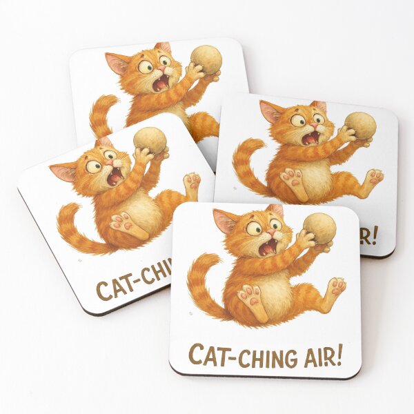Item preview, Funny Falling Cat Catching Air - Scared Ginger Tabby Watercolor designed and sold by DreamyBrushArt.