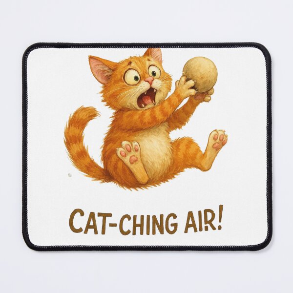 Item preview, Funny Falling Cat Catching Air - Scared Ginger Tabby Watercolor designed and sold by DreamyBrushArt.