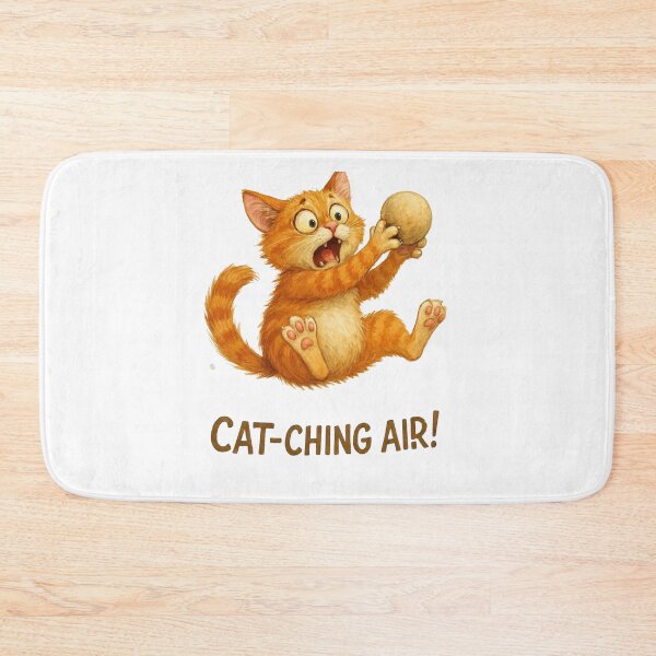 Item preview, Funny Falling Cat Catching Air - Scared Ginger Tabby Watercolor designed and sold by DreamyBrushArt.
