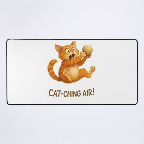 Item preview, Funny Falling Cat Catching Air - Scared Ginger Tabby Watercolor designed and sold by DreamyBrushArt.