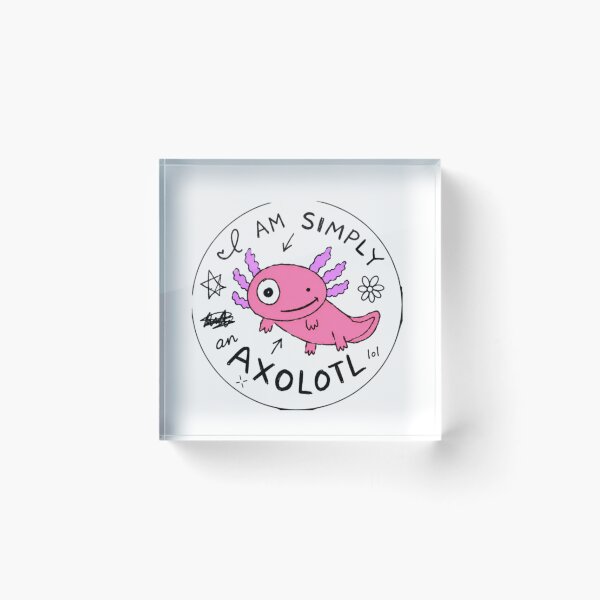 Item preview, I Am Simply An Axolotl Sticker MS Paint Hand Drawn Funny Cute Chaotic Anti Design Meme Kawaii Pink Purple Doodle designed and sold by Obinne.