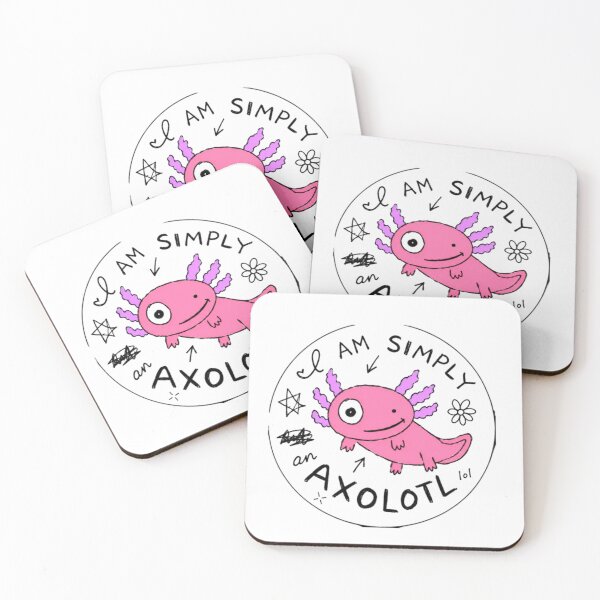 Item preview, I Am Simply An Axolotl Sticker MS Paint Hand Drawn Funny Cute Chaotic Anti Design Meme Kawaii Pink Purple Doodle designed and sold by Obinne.