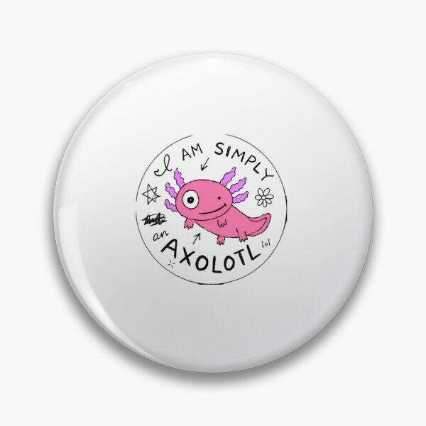 Item preview, I Am Simply An Axolotl Sticker MS Paint Hand Drawn Funny Cute Chaotic Anti Design Meme Kawaii Pink Purple Doodle designed and sold by Obinne.