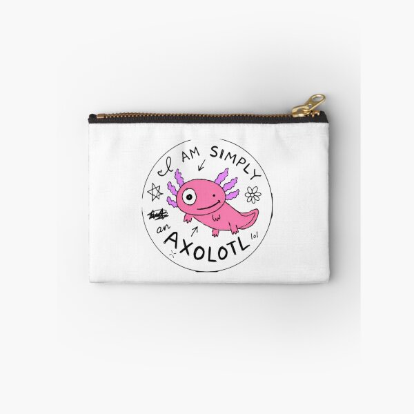 Item preview, I Am Simply An Axolotl Sticker MS Paint Hand Drawn Funny Cute Chaotic Anti Design Meme Kawaii Pink Purple Doodle designed and sold by Obinne.