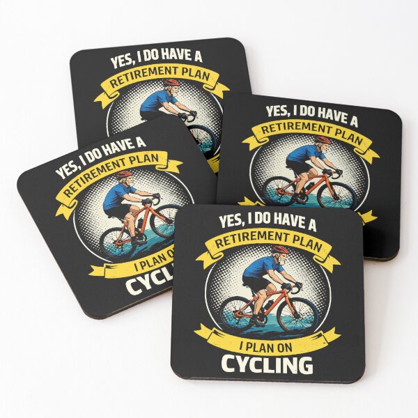 Item preview, My Retirement Plan Cycling - Funny Bicycle Cyclist Retro Sunset Art designed and sold by BendyBeasts.