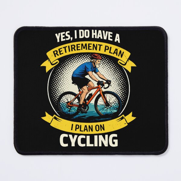 Item preview, My Retirement Plan Cycling - Funny Bicycle Cyclist Retro Sunset Art designed and sold by BendyBeasts.