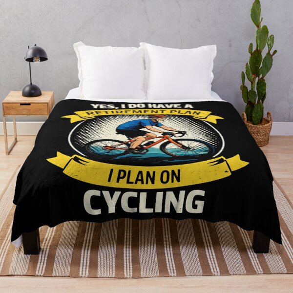 Item preview, My Retirement Plan Cycling - Funny Bicycle Cyclist Retro Sunset Art designed and sold by BendyBeasts.