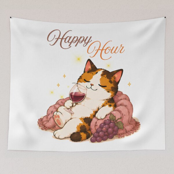 Item preview, Cozy Cute Calico Cat Wine - Happy designed and sold by Lunexa-Lab.