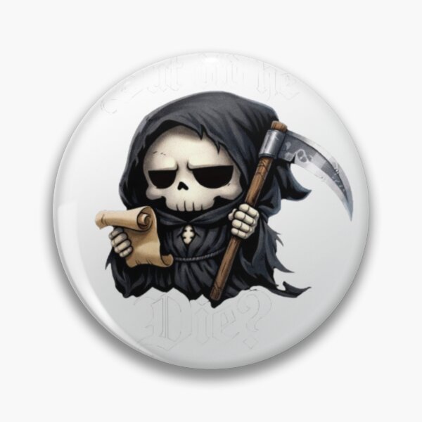 Item preview, Cute Grim Reaper with Scythe and Scroll Cartoon designed and sold by Mittal-Designs.