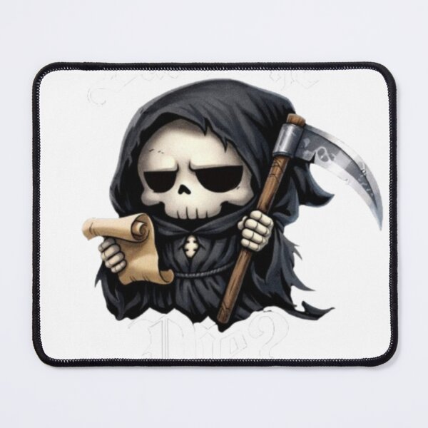 Item preview, Cute Grim Reaper with Scythe and Scroll Cartoon designed and sold by Mittal-Designs.
