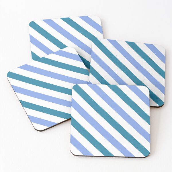 Item preview, Ocean blue diagonal striped pattern  designed and sold by Pattern Petals.