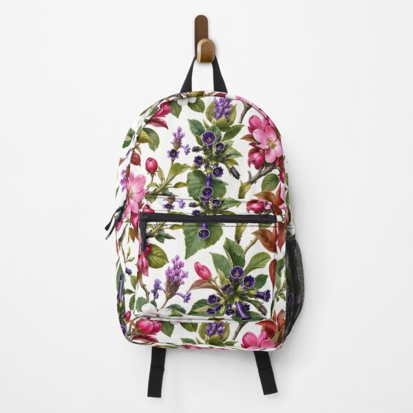 Item preview, Botanical Garden Symphony | Seamless Floral Pattern with Pink Blossoms & Indigo Flowers designed and sold by RegalParade.