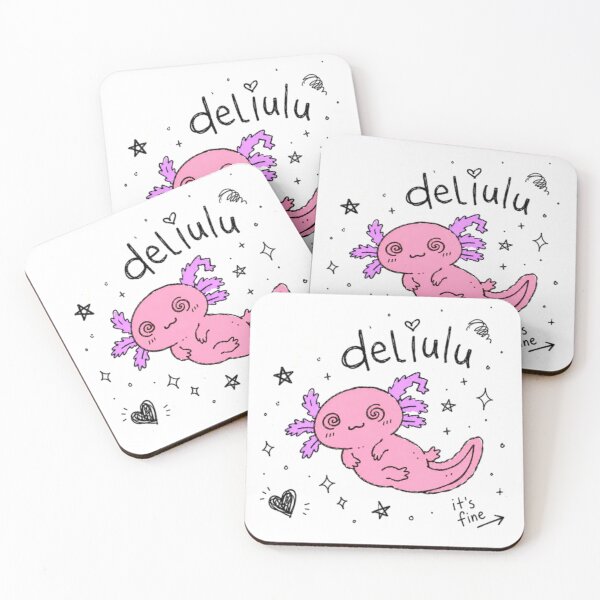 Item preview, Delulu Axolotl Sticker Spiral Eyes Dazed Dreamy Cute Hand Drawn Kawaii Pink Purple Sparkle Chaotic Anti Design Meme designed and sold by Obinne.