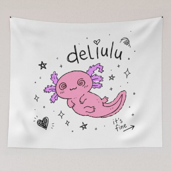 Item preview, Delulu Axolotl Sticker Spiral Eyes Dazed Dreamy Cute Hand Drawn Kawaii Pink Purple Sparkle Chaotic Anti Design Meme designed and sold by Obinne.