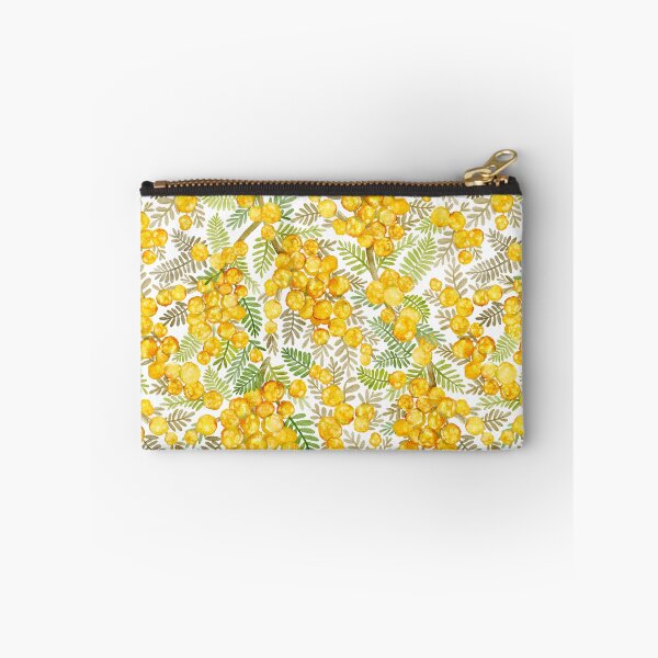 Item preview, Australian Golden Wattle Watercolor Botanical Floral Summer Yellow And White  designed and sold by Sketchbook Designs.