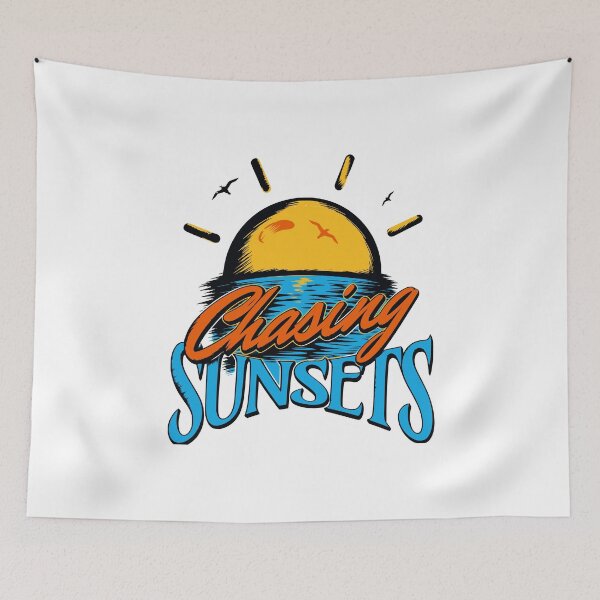 Item preview, Chasing Sunsets California Surf Beach Blue Ocean Palm Trees Art designed and sold by illeN-Art-World.