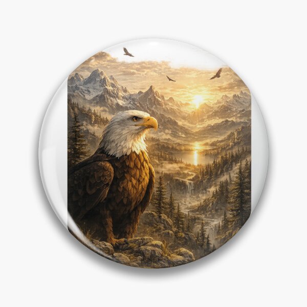 Item preview, Eagle with mountain panorama designed and sold by PeterPunkt.