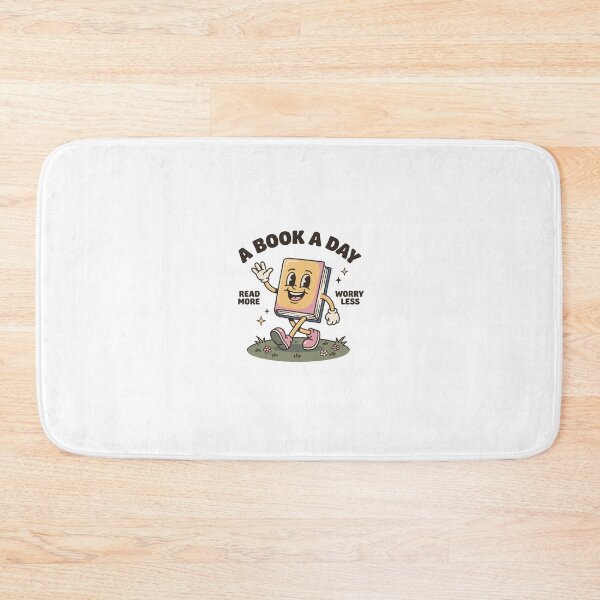 Item preview, A Book A Day Read More Worry Less Vintage Cartoon designed and sold by StickerNestYou.