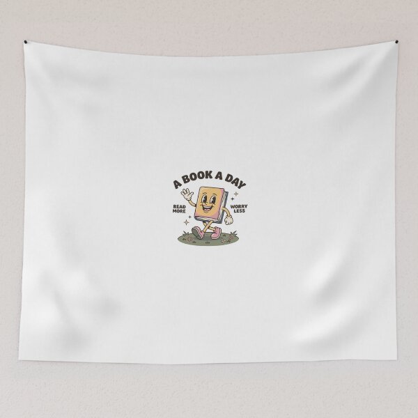 Item preview, A Book A Day Read More Worry Less Vintage Cartoon designed and sold by StickerNestYou.