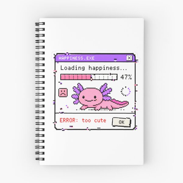 Item preview, Error Too Cute Axolotl Sticker Windows 95 Pixel Art Retro Computer Loading Happiness Glitch Meme Kawaii Pink Purple Nostalgia designed and sold by Obinne.