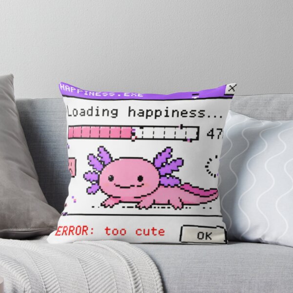Item preview, Error Too Cute Axolotl Sticker Windows 95 Pixel Art Retro Computer Loading Happiness Glitch Meme Kawaii Pink Purple Nostalgia designed and sold by Obinne.