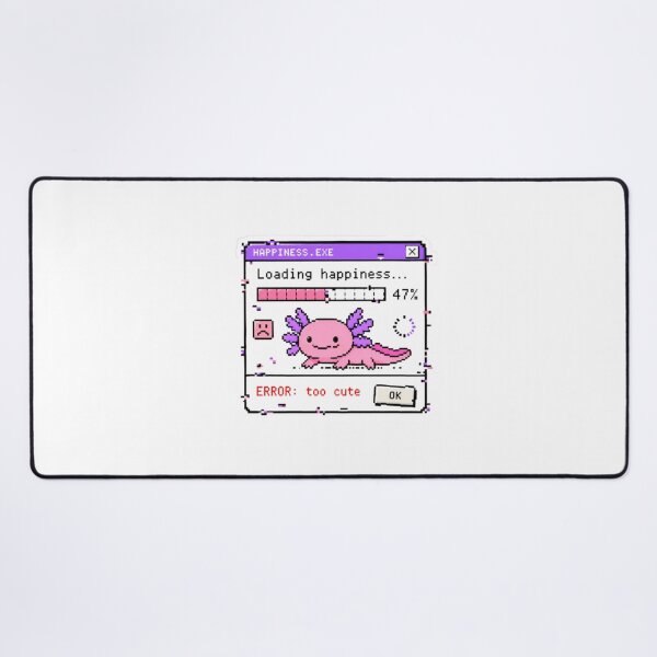 Item preview, Error Too Cute Axolotl Sticker Windows 95 Pixel Art Retro Computer Loading Happiness Glitch Meme Kawaii Pink Purple Nostalgia designed and sold by Obinne.