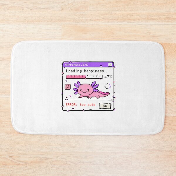 Item preview, Error Too Cute Axolotl Sticker Windows 95 Pixel Art Retro Computer Loading Happiness Glitch Meme Kawaii Pink Purple Nostalgia designed and sold by Obinne.